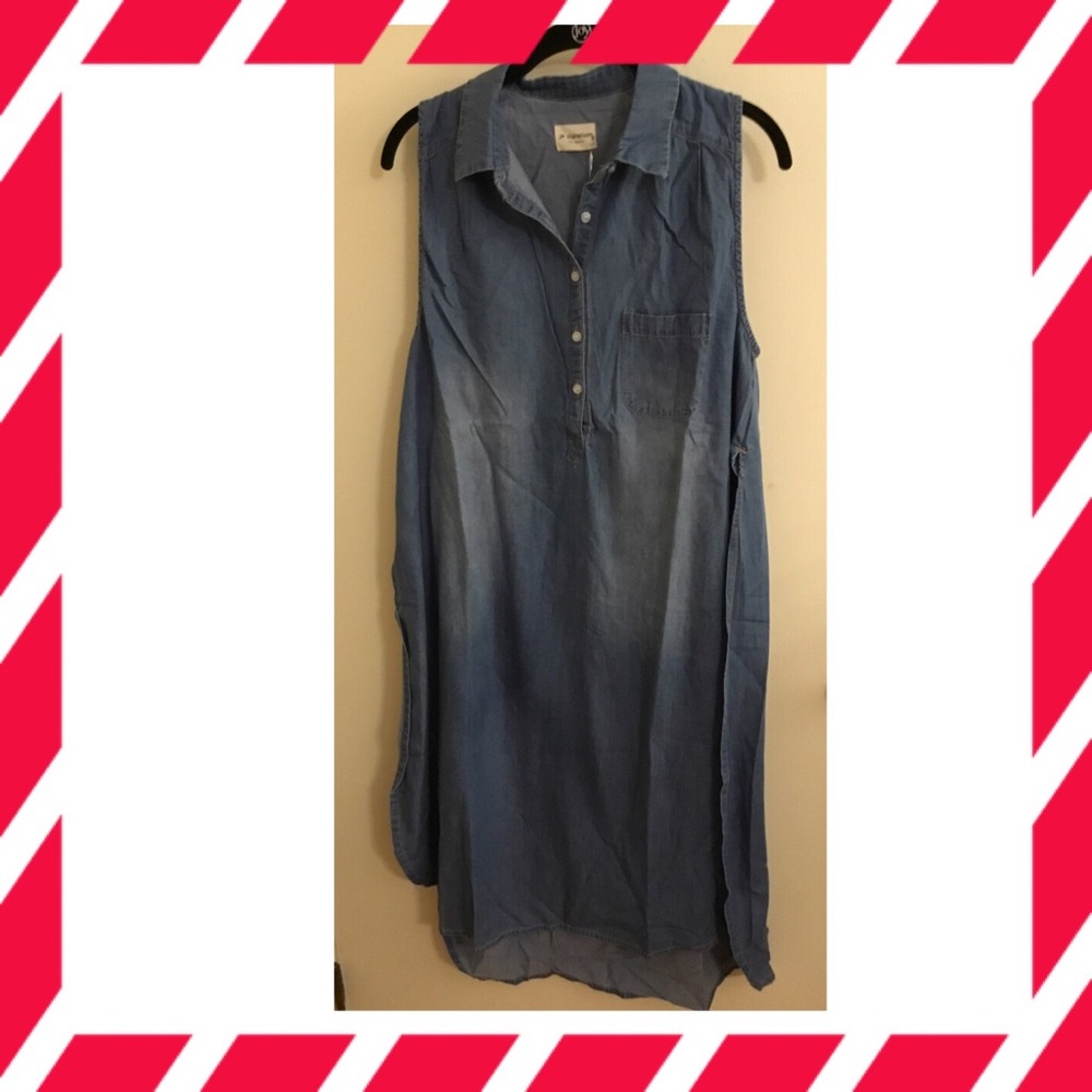 JW signature Denim Side Slit Tunic Size Med/Lg NIP